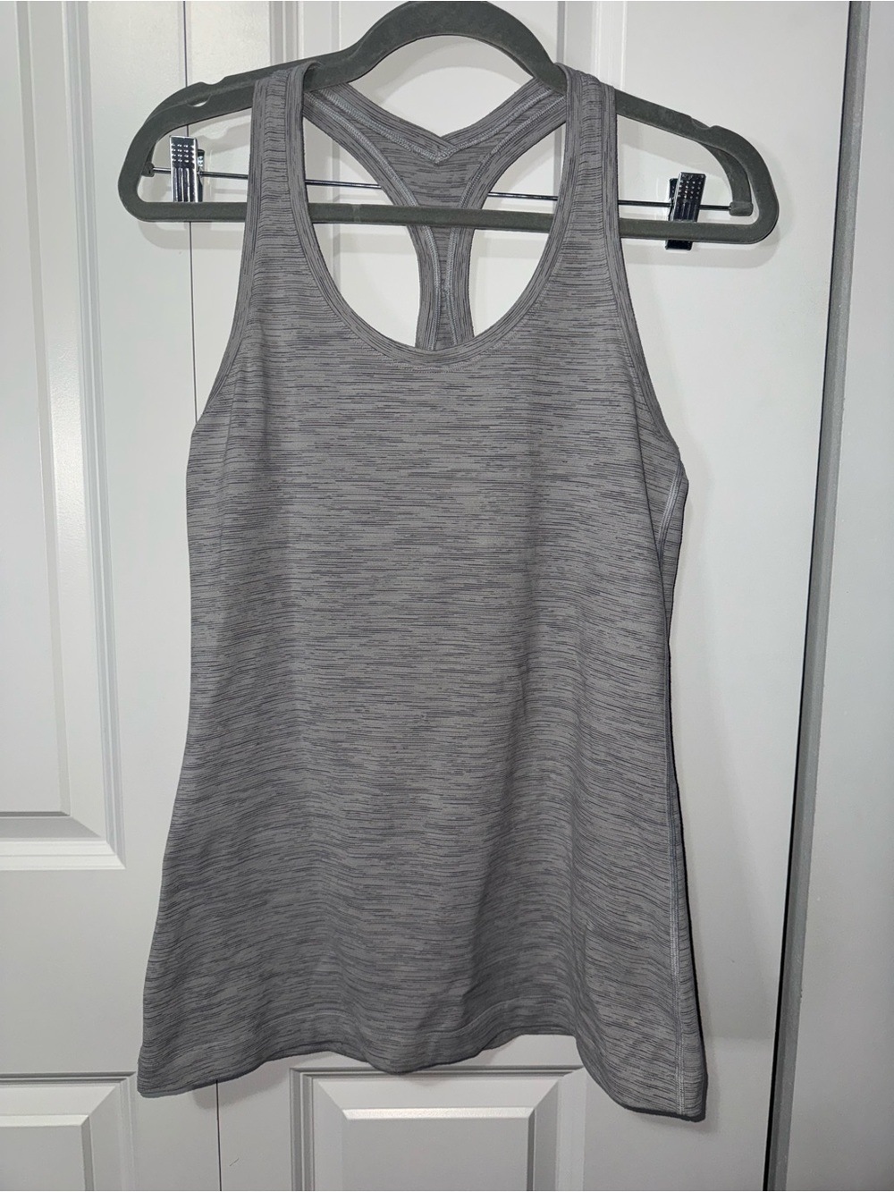lululemon athletica Heathered Gray Racerback Tank PTP 16-19